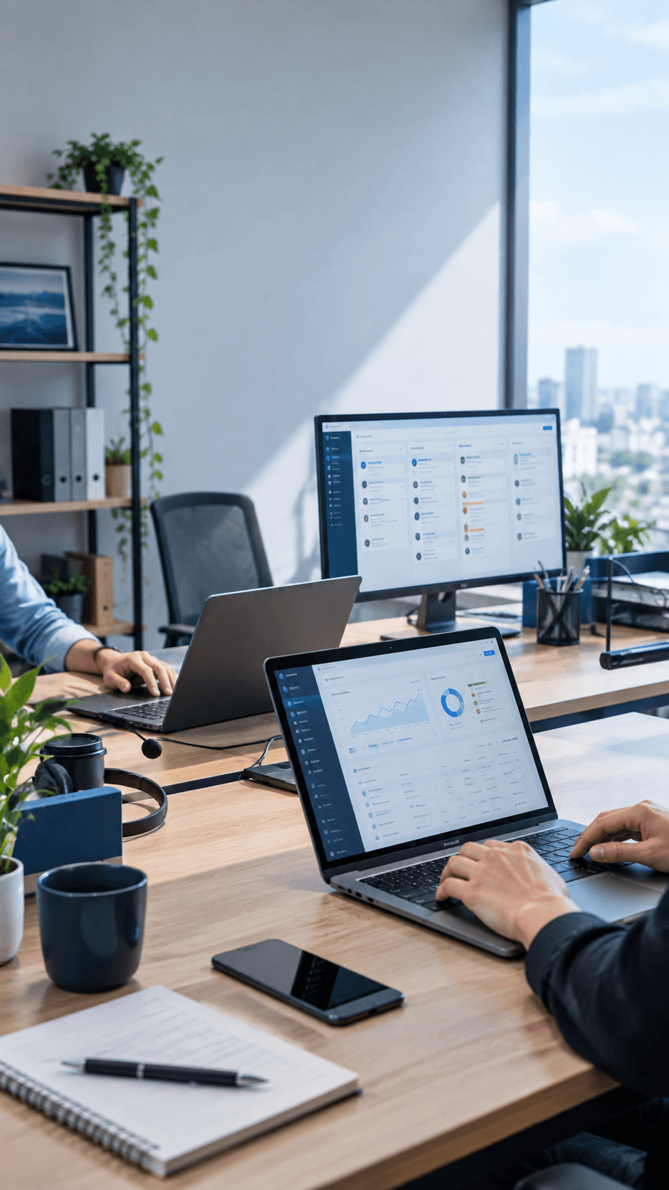 Operations team working with shared dashboards